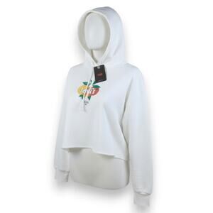 Levi’s White Cropped Graphic Hoodie California Fruit Logo Sweatshirt Size Medium